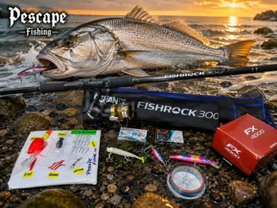 Mega combo caña de pescar ocean Fishrock+ Shimano FX 4000 KIT COMPLETO