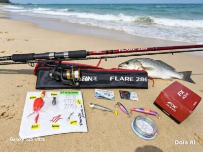 Mega Combo Caña de pescar Ocean Flare  2.86m Spinning + Shimano FX 4000 KIT COMPLETO