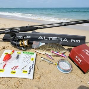 Mega combo caña de pescar Okuma Altera 2.70m Carbono + Shimano FX 4000 KIT COMPLETO