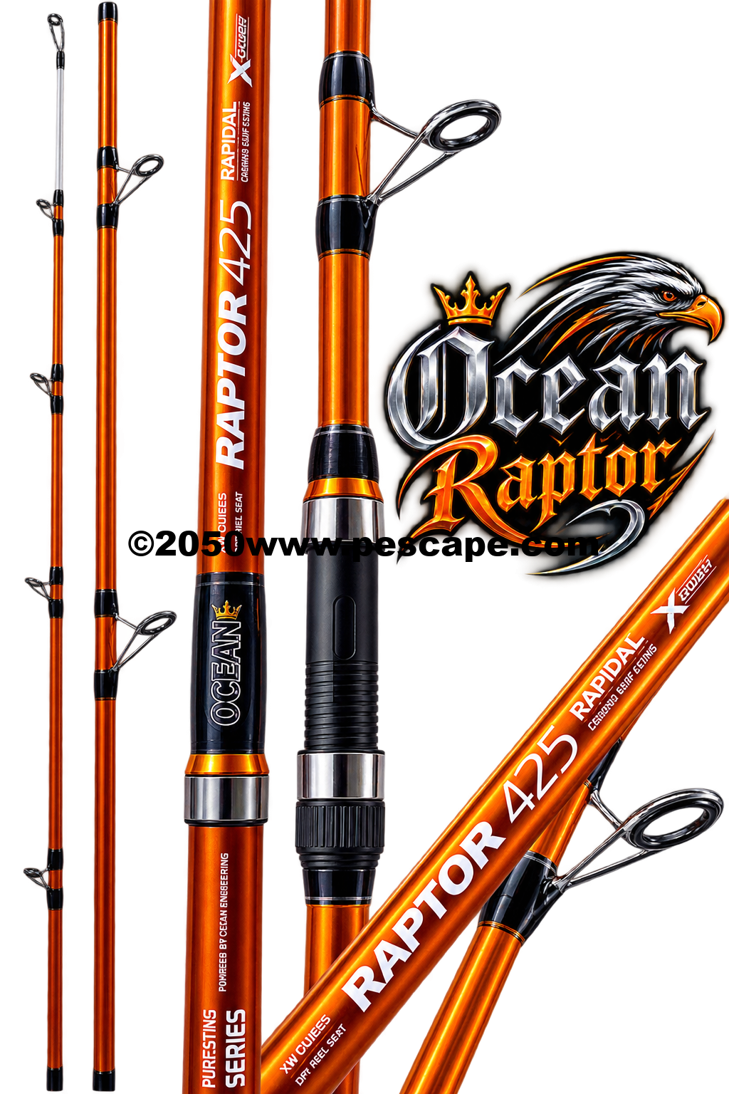 Caña Surfcasting Ocean Raptor 425 120-250g Carbono