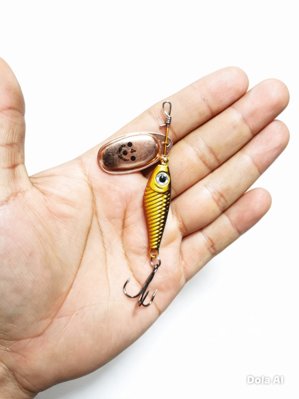 Señuelo Cucharilla Spinner para Trucha 20gr cebos duros cuchara Metal 110cm #4 Gold