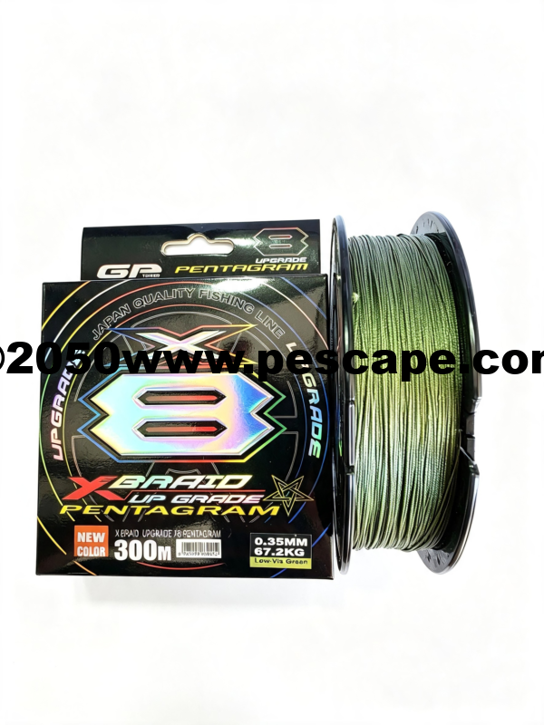 MULTIFILAMENTO X-BRAID PENTAGRAM 0.35mm 67.2kg 8 hebras 300m | VERDE