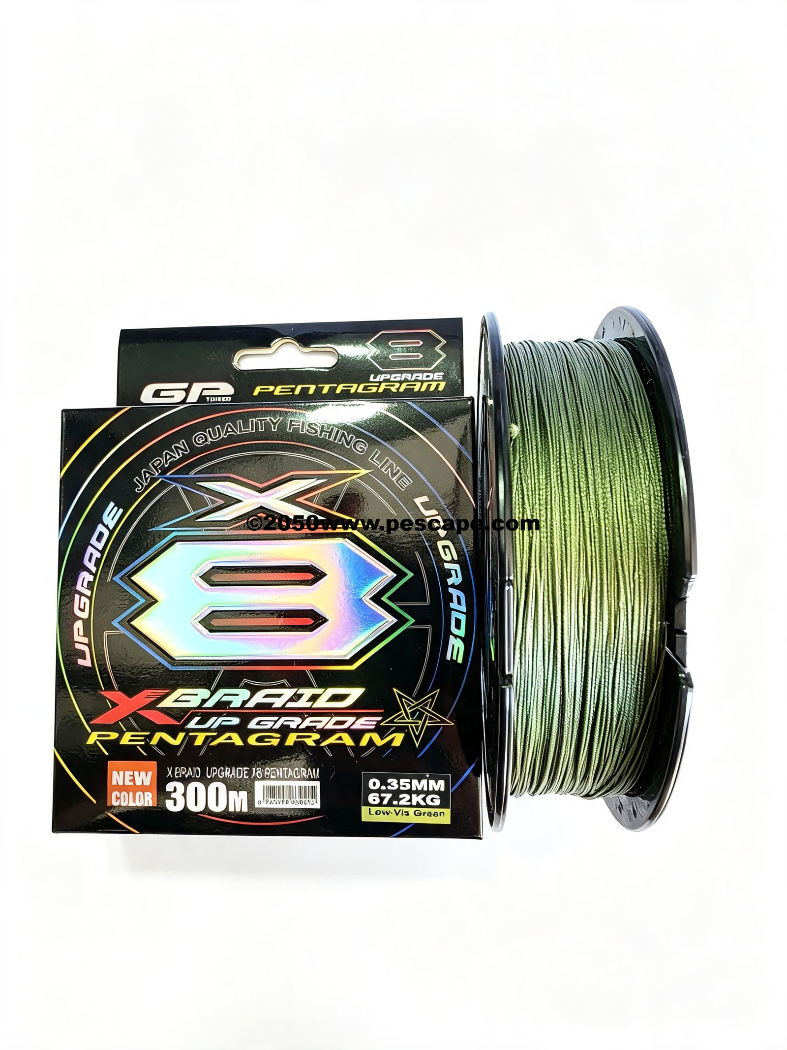 MULTIFILAMENTO X-BRAID PENTAGRAM 0.35mm 67.2kg 8 hebras 300m | VERDE