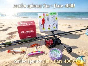 Combo Caña de pescar Corvinator Spinner AT-Power 3.05m + Carrete Flare 4000 con Accesorios