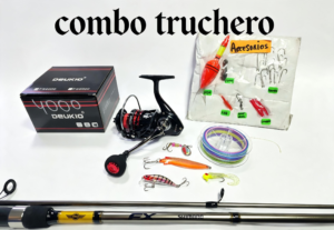 Combo Truchero caña de pescar Shimano fx 2.10m + Deukio 4000 kit completo