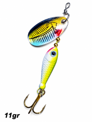 Señuelo Spinner Mariposa para trucha 11gr Lagunas ríos Yellow