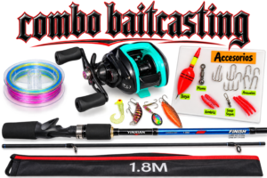 Combo Baitcasting caña de pescar Yinxian 2.10m + carrete kit completo